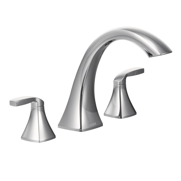 Moen Voss 2-Handle Deck-Mount High-Arc Roman Tub Faucet Trim Kit in Chrome (Valve Not Included)