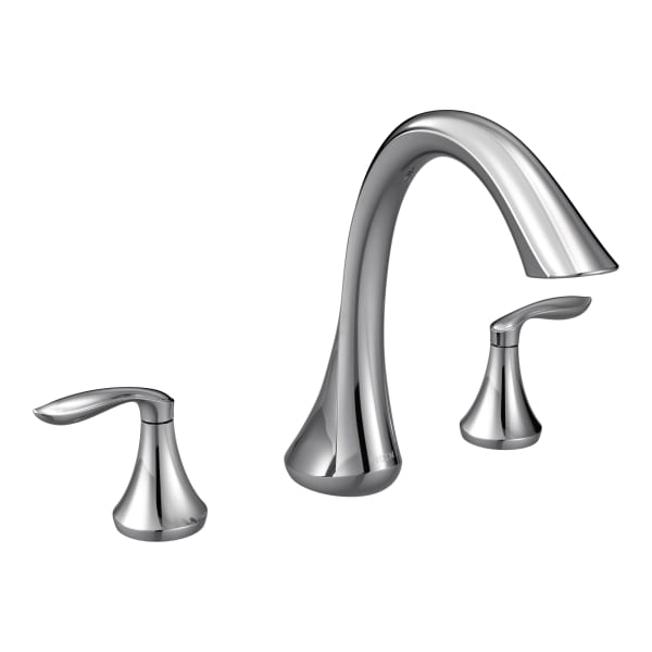 Moen Eva 2-Handle Deck-Mount Roman Tub Faucet Trim Kit in Chrome (Valve Sold Separately)