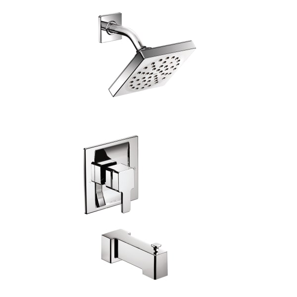 Moen 90 Degree Posi-Temp Single-Handle 1-Spray Tub and Shower Faucet Trim Kit in Chrome (Valve Sold Separately)