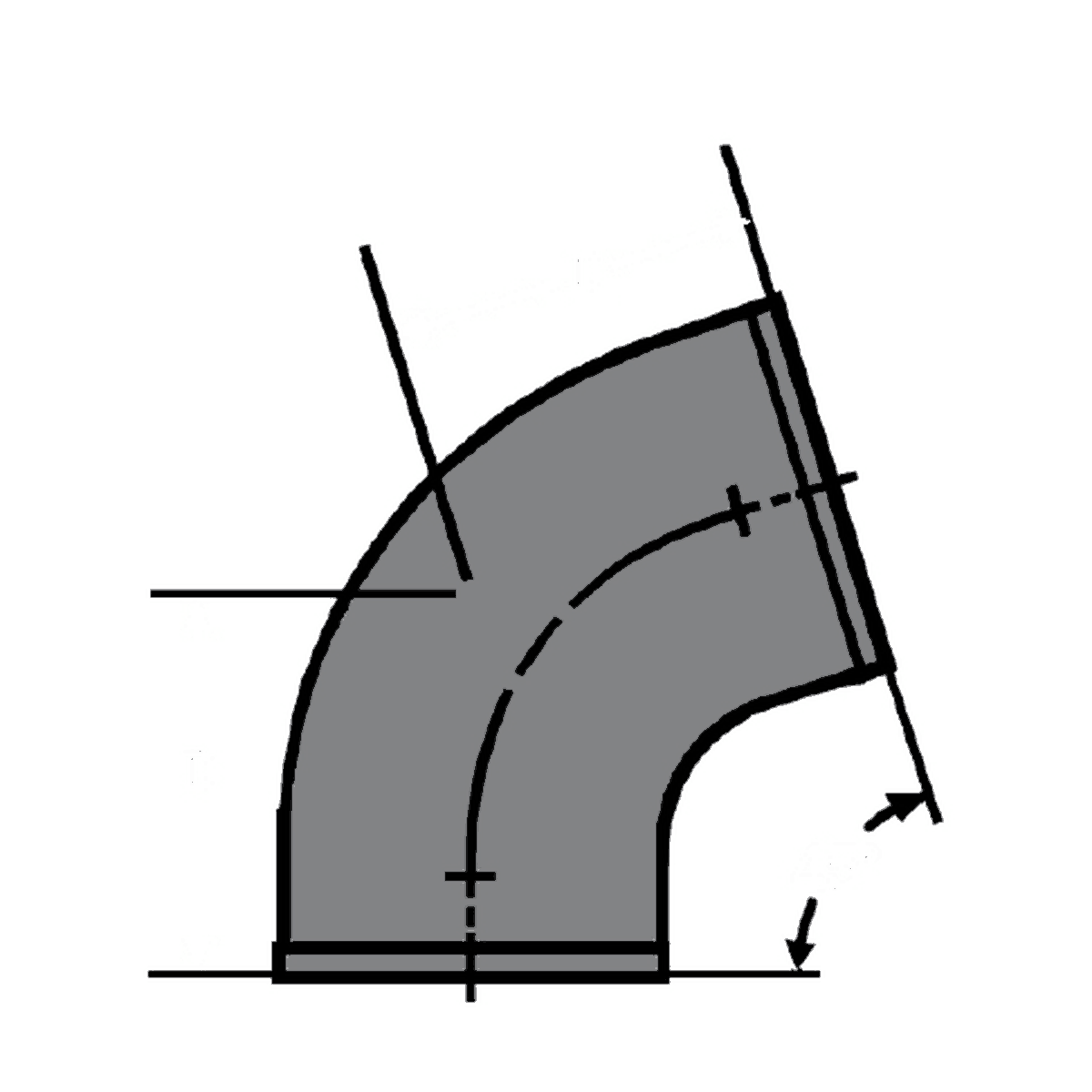Tyler Pipe cast iron no-hub eighth bend, 45 degrees