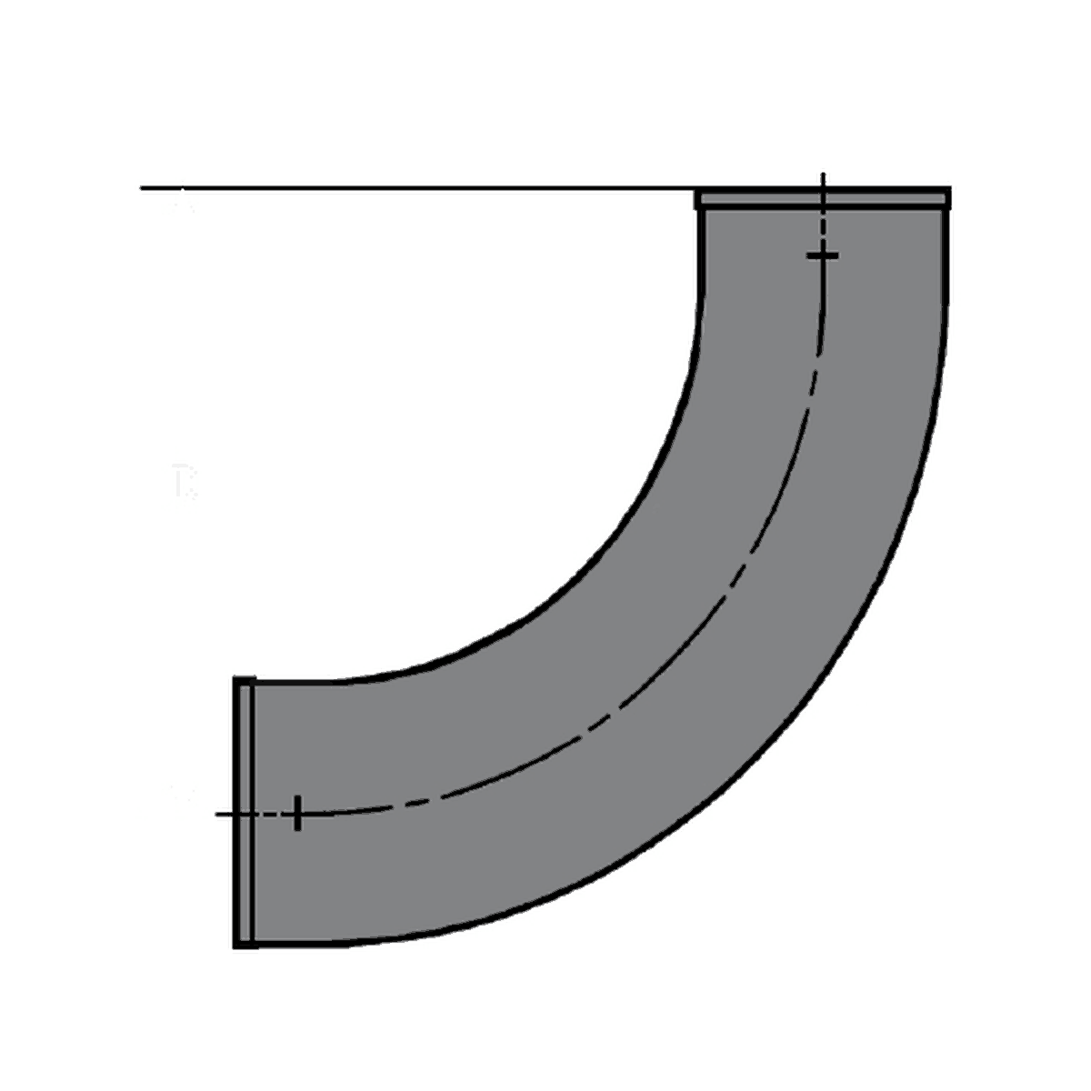 Tyler Pipe cast iron no-hub long sweep quarter bend