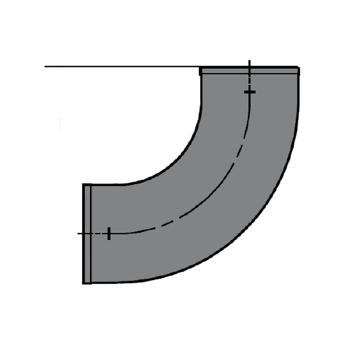 Tyler Pipe cast iron no-hub short sweep quarter bend