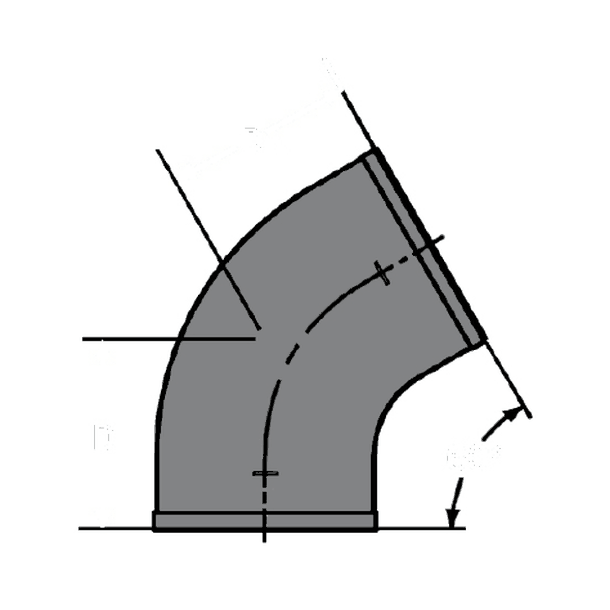 Tyler Pipe cast iron no-hub sixth bend, 60 degrees
