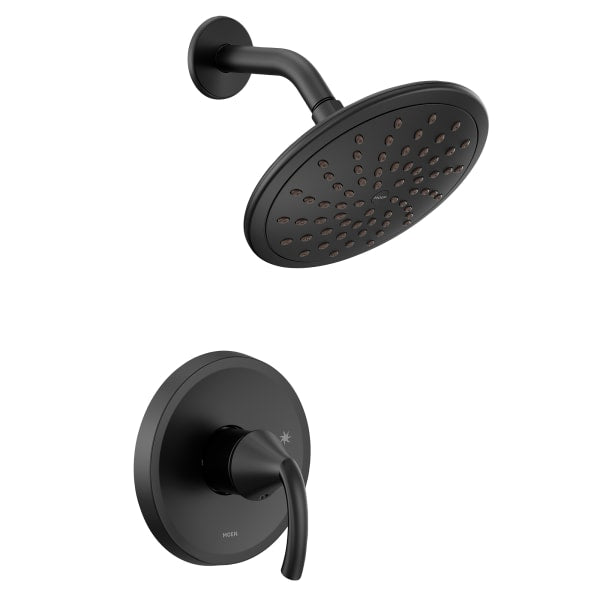 Moen Glyde M-CORE 2-Series Eco Performance 1-Handle Shower Trim Kit in Matte Black (Valve Sold Separately)