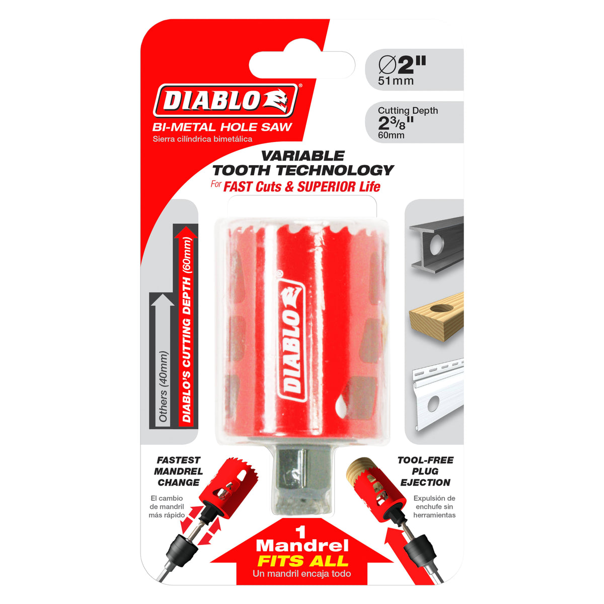 Diablo 2" Bi-Metal Hole Saw for Wood, Metal & Plastic