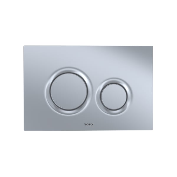 TOTO® Dual Flush Round Push Button Plate for Select DuoFit In-Wall Tank Unit, Matte Silver - YT930#MS