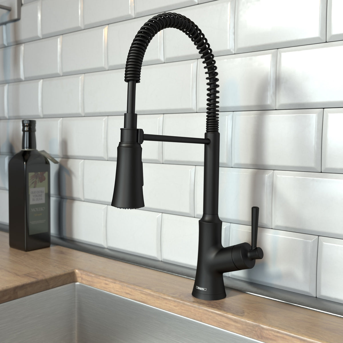 hansgrohe Joleena Semi-Pro Kitchen Faucet, 2-Spray, 1.75 GPM in Matte Black