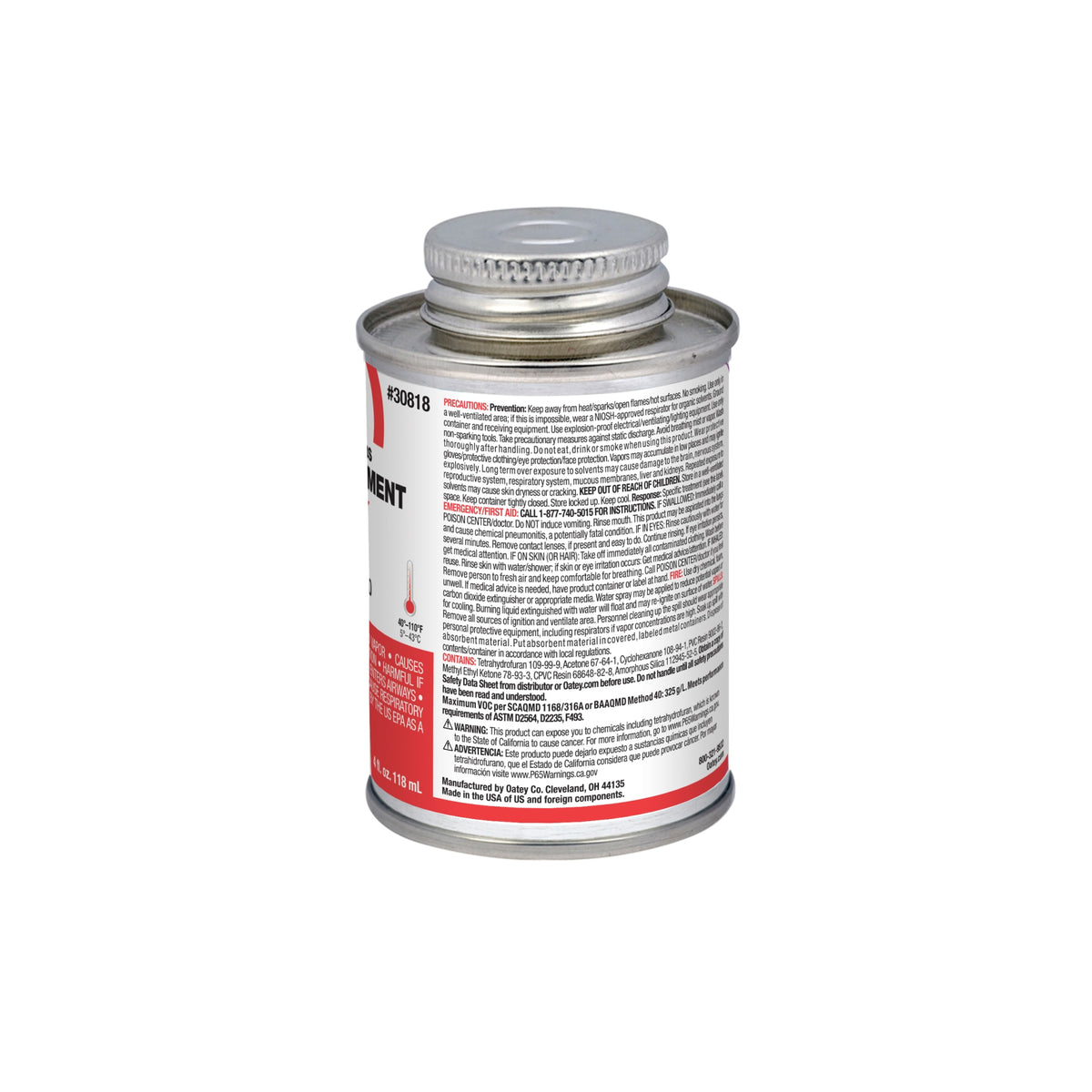 Oatey® 4 oz. All-Purpose ABS, PVC and CPVC Clear Cement