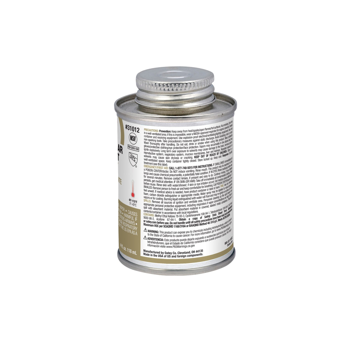 Oatey® 4 oz. PVC Regular Body Clear Cement