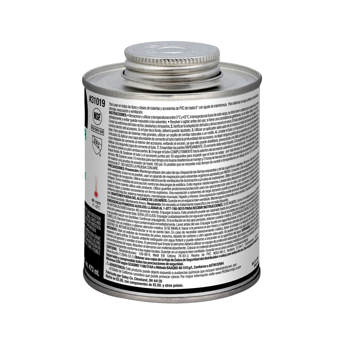 Oatey® 16 oz. PVC Medium Body Clear Cement
