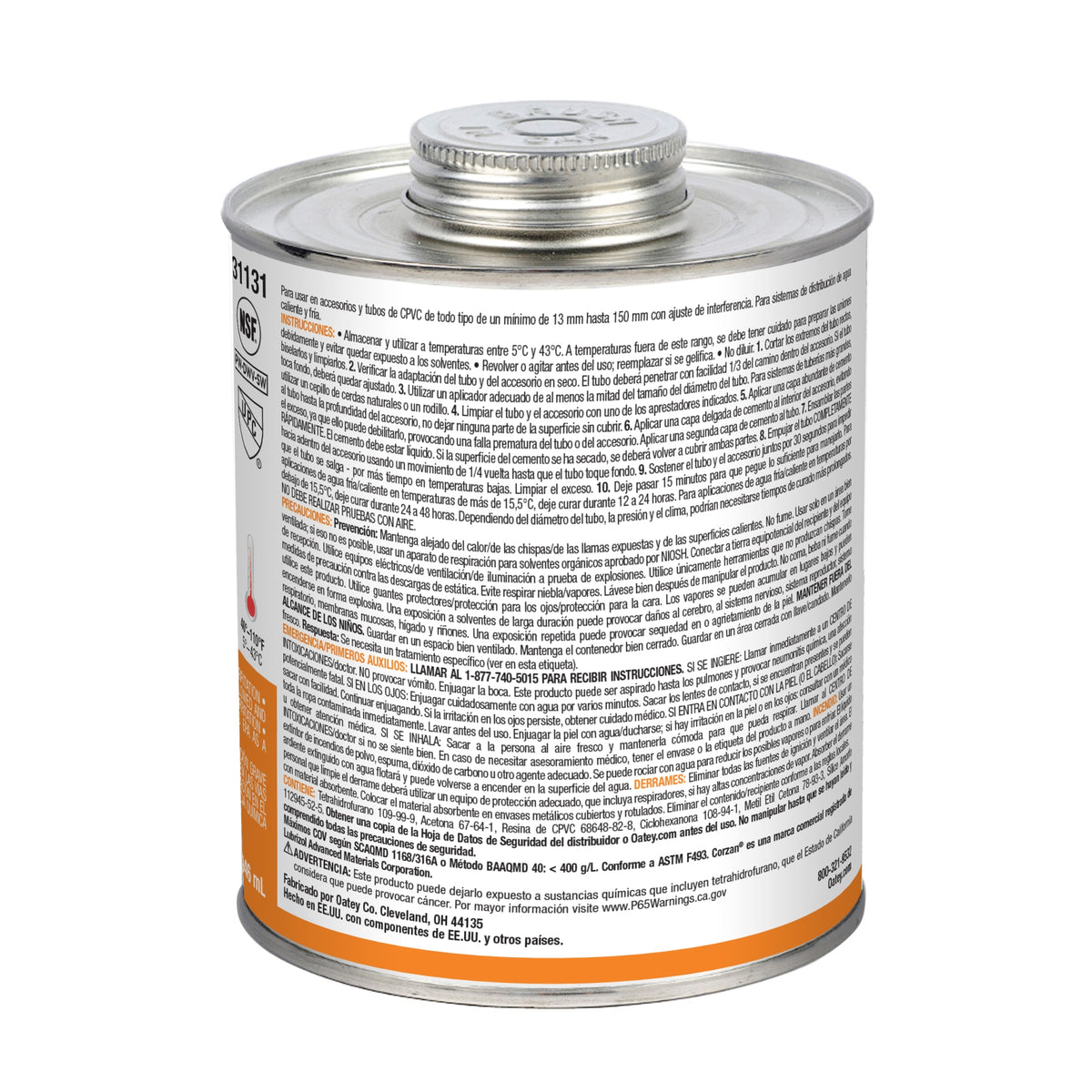 Oatey® 32 oz. CPVC Medium Body Orange Cement