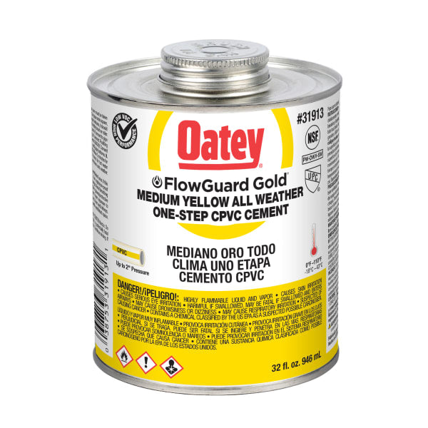 Oatey® 32 oz. CPVC All Weather FlowGuard Gold® 1-Step Yellow Cement