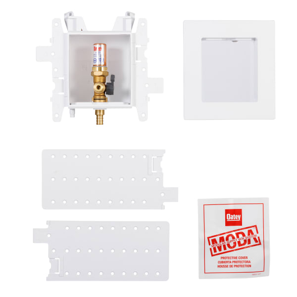 Oatey® MODA® 1-Valve F1807 PEX (Brass) Ice Maker Supply Box with Hammer Arrestor - Standard Pack
