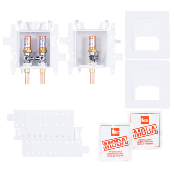 Oatey® MODA® 2-Valve + 1-Valve Copper (Male) Kitchen Supply Box with Hammer Arrestors - Standard Pack