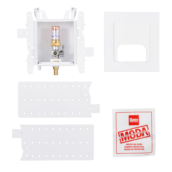 Oatey® MODA® 1-Valve F1807 PEX (Brass) Toilet and Dishwasher Supply Box with Hammer Arrestor - Standard Pack