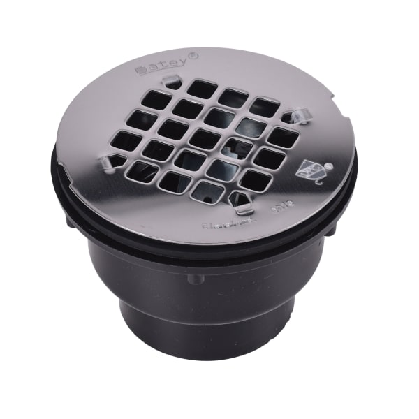 Oatey® 2 in. ABS Solvent Weld Shower Drain with Snap-In Stainless Steel Strainer