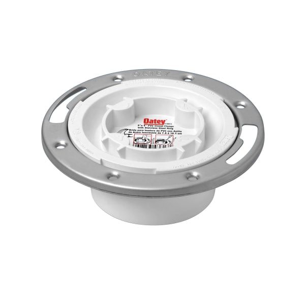 Oatey® 3 in. or 4 in. Easy Tap Closet Flange, PVC with Stainless Steel Ring