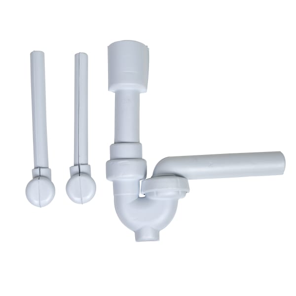 Dearborn® Safety Series Brass & Plastic P-Trap Full Cover Kit - Straight Grid Drain, Two Supply Line and Valve Covers