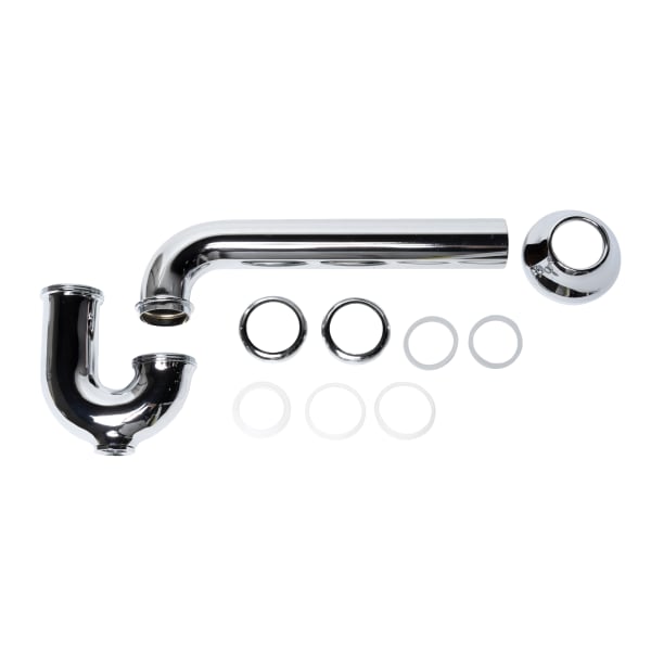 Dearborn® 1-1/2 in. x 12 in. Semi-Cast P-Trap w/ Cleanout 17 Ga. w/ Deep Flange & Brass Nuts
