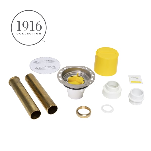 1916 Collection PVC Freestanding Tub Drain Kit with Stainless Steel Flange