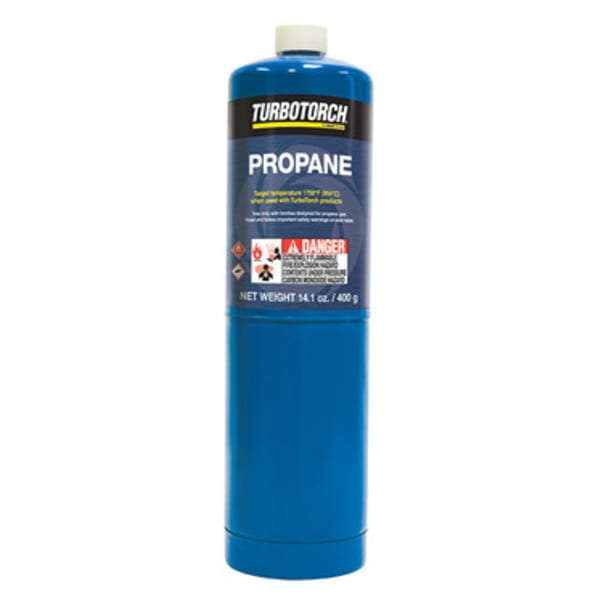 Propane Gas replacement tank (14.1 oz) for use with TurboTorch dual fuel hand torches.  PT-1 Propane, 14.1 oz, Cylinder, CGA-600