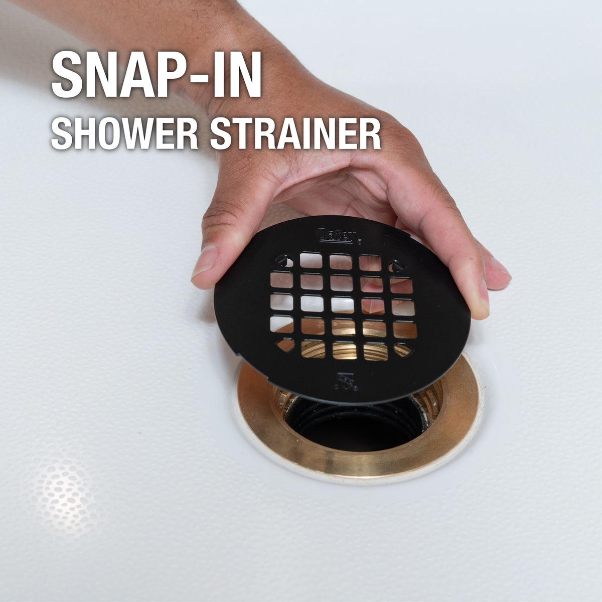 Oatey® Universal 4-1/4 in. Snap-Tite Round Shower Strainer in Matte Black