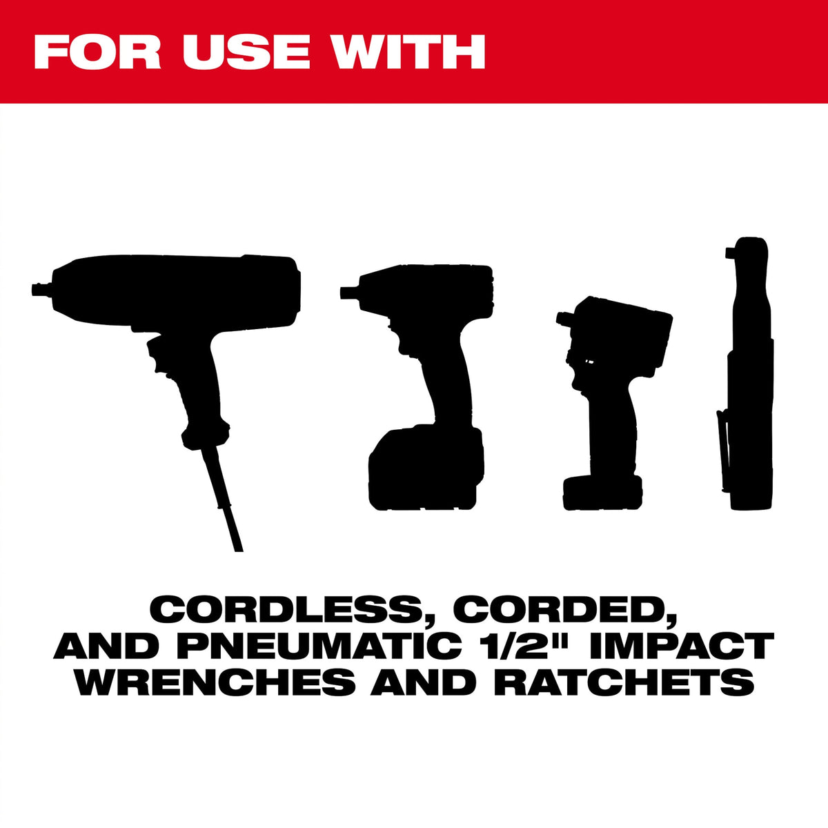 Milwaukee Tools 12 Piece SHOCKWAVE™ Impact Duty 1/2" Drive SAE Deep 6 Point Socket Set