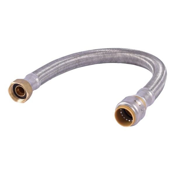 3/4" x 3/4" x 18" SharkBite Max Stainless Steel Braided Water Heater Connector - (PTC x FIP)