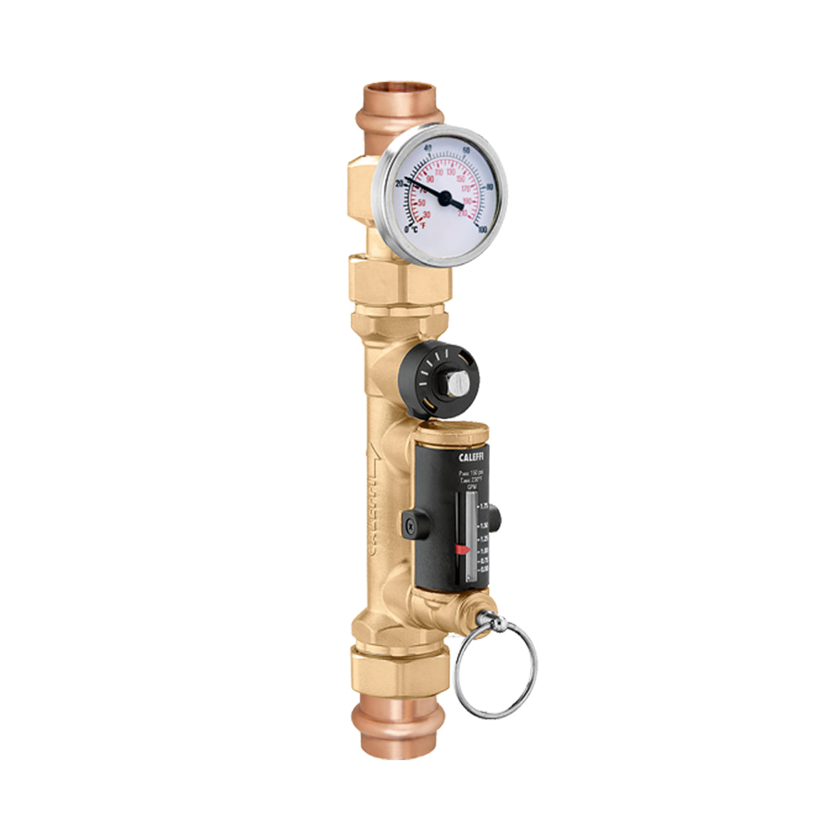 Caleffi 132459AFC QuickSetter+ Balancing Valve with Flow Meter, 1/2 in. Union Sweat, 2-7 GPM, 6.3 Cv, Low Lead
