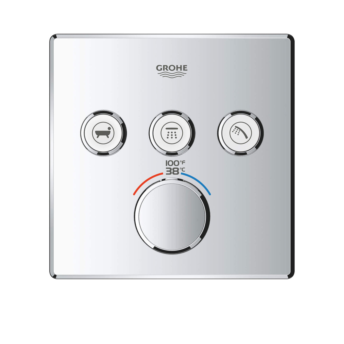 Triple Function Thermostatic Valve Trim in GROHE CHROME 29142000