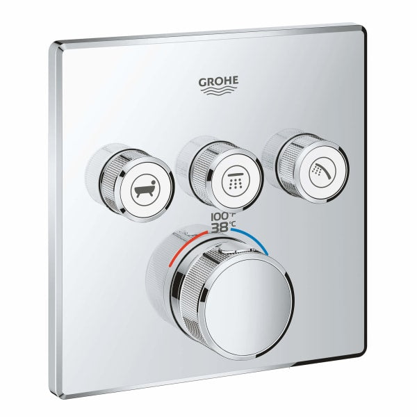 Triple Function Thermostatic Valve Trim in GROHE CHROME