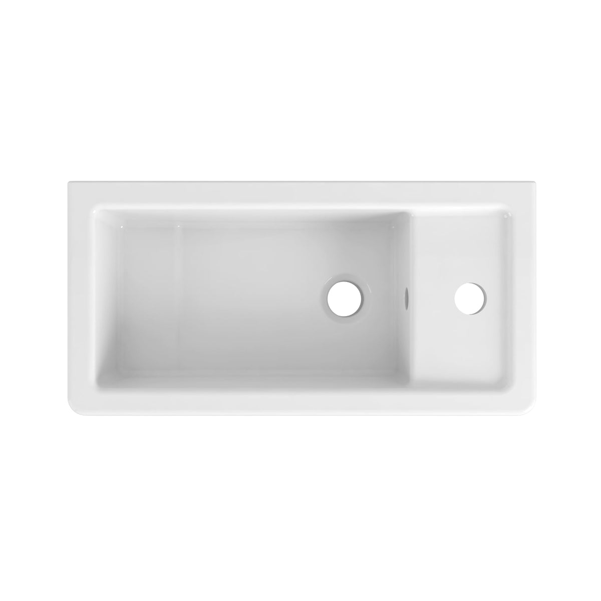 DXV Cossu® 20" Sink, 1-Hole with Right-Hand Drain in CANVAS WHITE