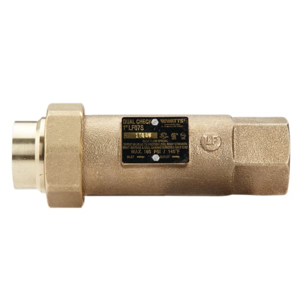 1" Dual Check Valve Backflow Preventer, Residential Fire Sprinkler System