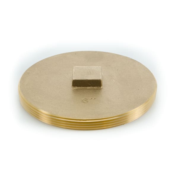 6" Brass Clean-Out Plug Raised Head