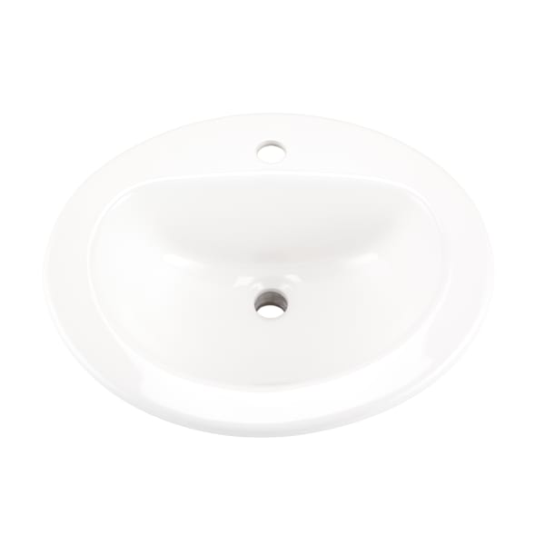 Maxwell S-Rim Lav 20"X17"Oval 1-Hole in Trapezoid Carton White