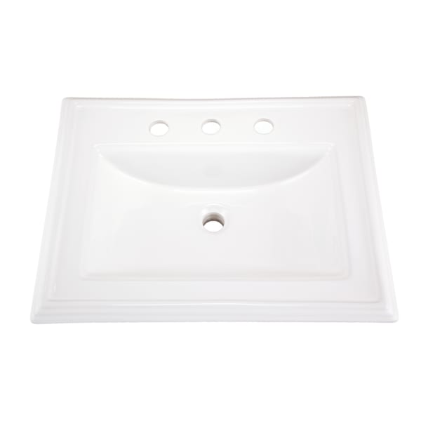 Logan Square S-Rim Lav 23.63"x18.13" 8"CC White