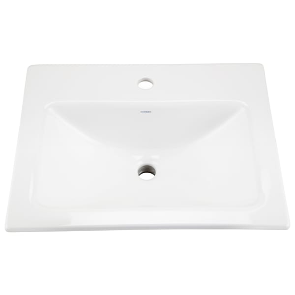 Wicker Park Countertop Lavatory 20-7/8"x17-3/4" Rectangle with U-Shaped Basin - Low-Profile - Single Hole White