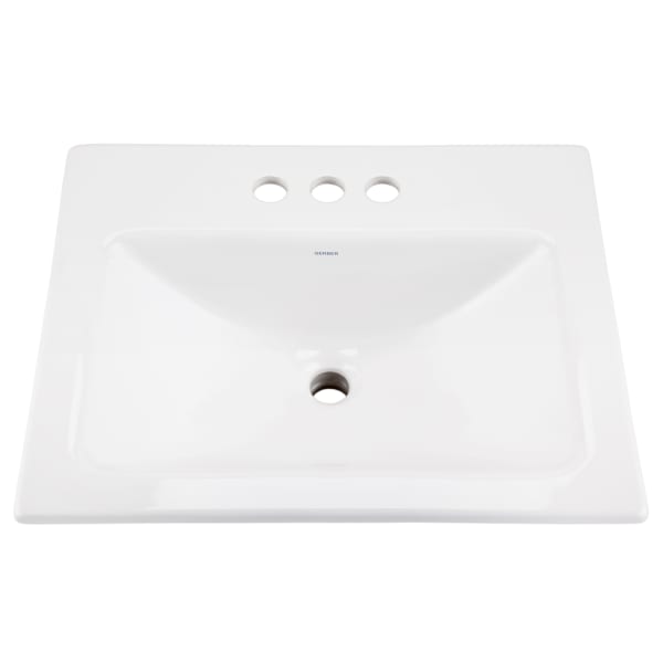 Wicker Park Countertop Lavatory 20-7/8"x17-3/4" Rectangle with U-Shaped Basin - Low-Profile - 4"CC White
