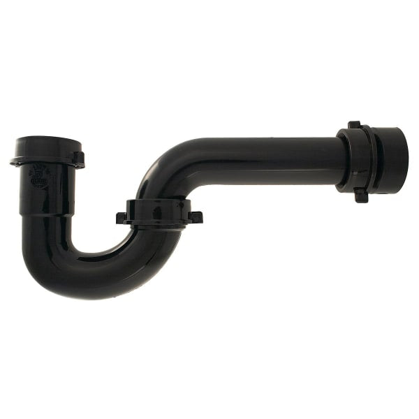 1-1/2" P-Trap with Trap Adapter Black ABS