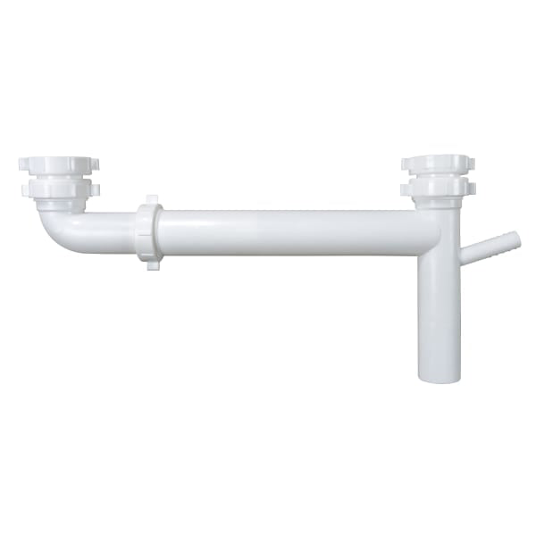 1-1/2" x 16" PVC End Outlet Telescoping 1/2" Branch White