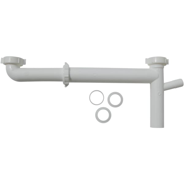 1-1/2" x 16" PVC End Outlet Telescoping 3/4" Branch White