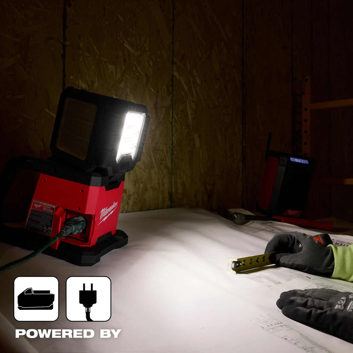 Milwaukee Tools 2368-20 M18™ ROVER™ Dual Power Triple-Panel Flood & Area Light
