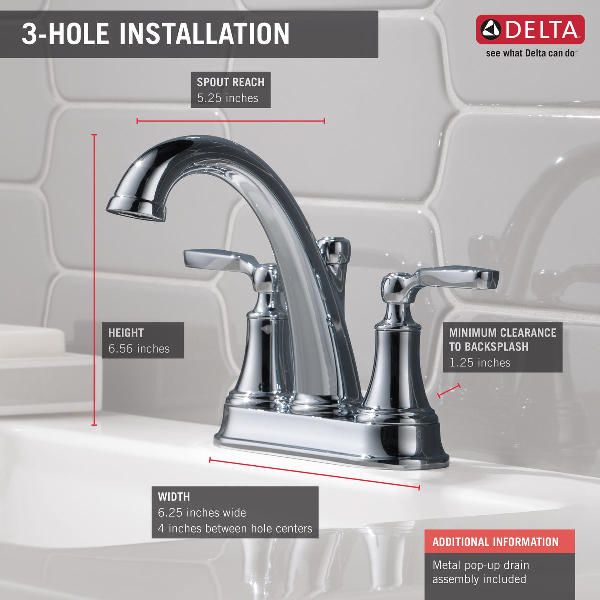 Delta Woodhurst™ Bathroom Faucet Chrome