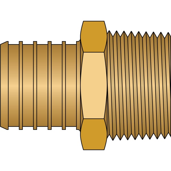 1-1/4" x 1" PEX Male Adapter (Crimp(F1807) x MIP) - Brass