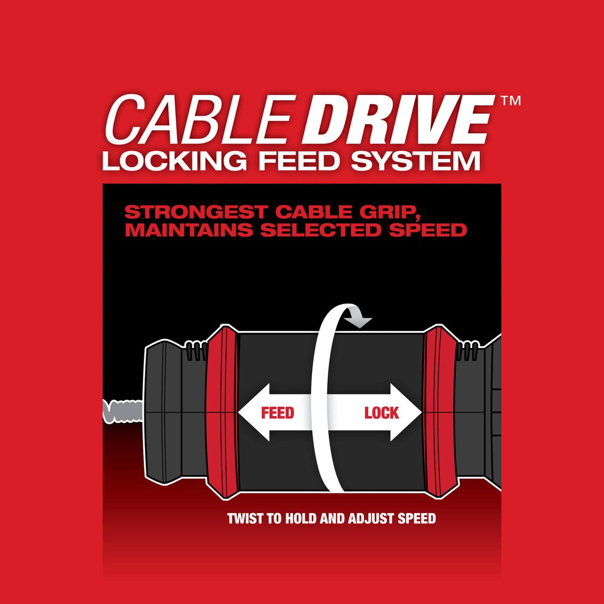 Milwaukee Tools M18 FUEL™ Drain Snake w/ CABLE DRIVE™ with 5/16" Cable