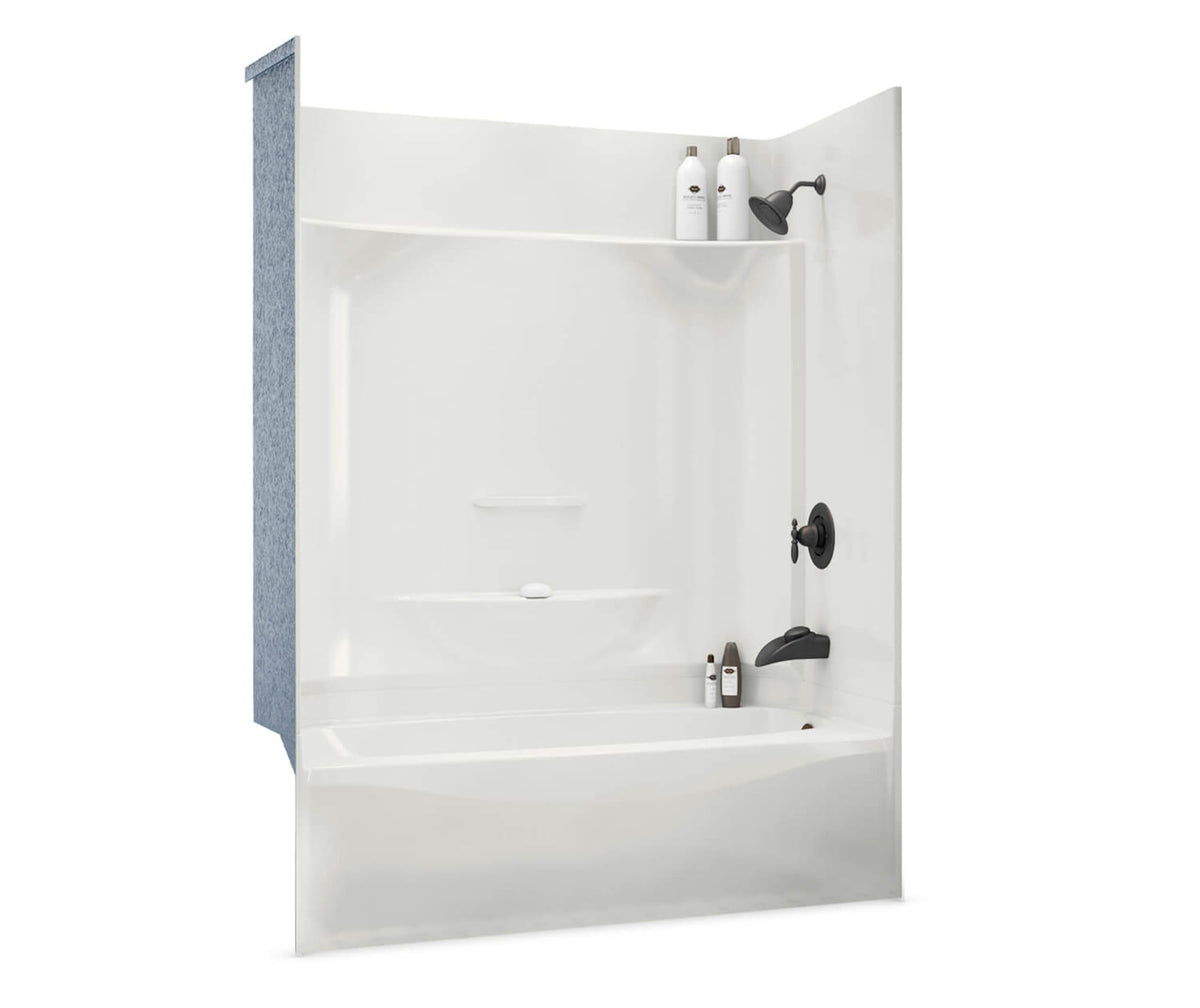 Maax KDTS 3260 AcrylX Alcove Left-Hand Drain Four-Piece Tub Shower in White