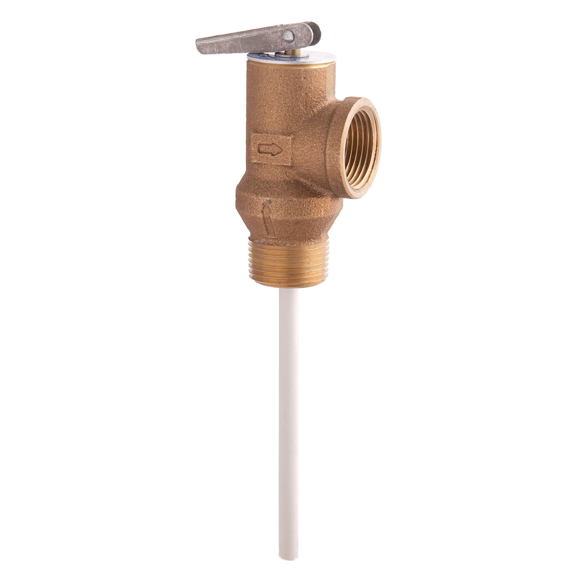 Watts 0121344 3/4" Lead Free Self Closing T&P Relief Valve, 175 psi, 210°F, Test Lever, 4" Extension Thermostat