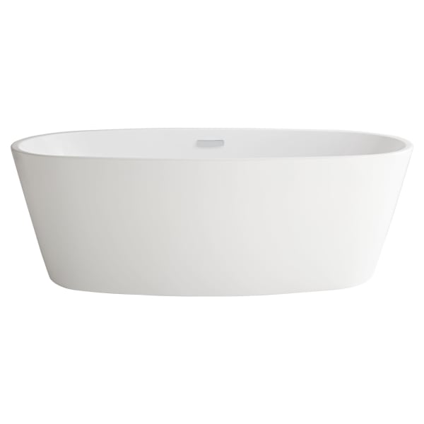Coastal Serin 68" x 31" Freestanding Bathtub Center Drain With Integrated Overflow White