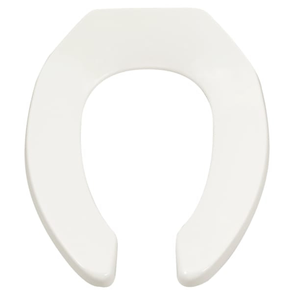Commercial Heavy Duty Open Front Elongated Toilet Seat with EverClean® Surface and Self-sustaining Hinges White