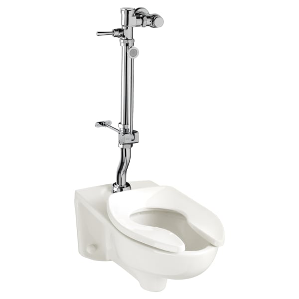 Ultima Manual Flush Valve With Bedpan Washer Assembly, Offset Tube, 1.28 gpf/4.8 Lpf Chrome